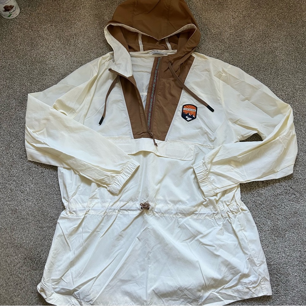 alpine design women’s hooded wind breaker poncho jacket - size large